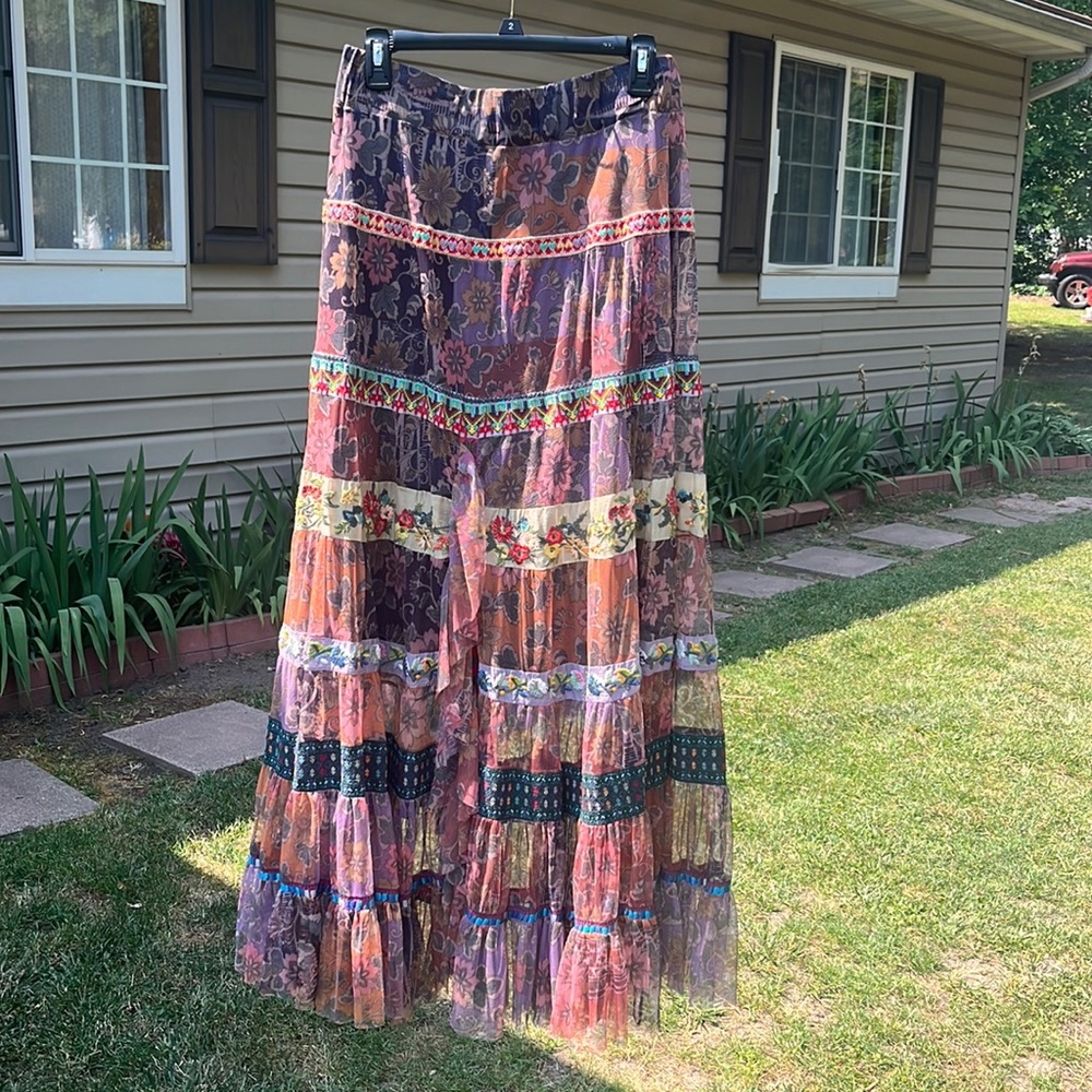 Long beautifully detailed Johnny Was skirt!